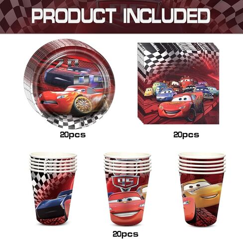 Cars Party Supplies Cars Birthday Party Favors Includes Cups Plates Napkins for Cars Birthday Baby Shower Decor in Kuwait