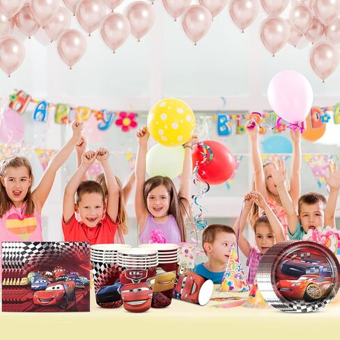 Cars Party Supplies Cars Birthday Party Favors Includes Cups Plates Napkins for Cars Birthday Baby Shower Decor in Kuwait