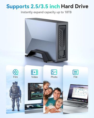 Yottamaster NAS Enclosure for 18TB 3.5" & 2.5" SATA HDD/SSD, 1 Bay Network Attached Storage, Quad Core CPU RAM DDR4, Personal Private Home Cloud, Network Hard Drive Enclosure Ethernet (Diskless) in Saudi Arabia