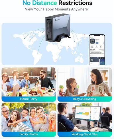 Yottamaster NAS Enclosure for 18TB 3.5" & 2.5" SATA HDD/SSD, 1 Bay Network Attached Storage, Quad Core CPU RAM DDR4, Personal Private Home Cloud, Network Hard Drive Enclosure Ethernet (Diskless) in Saudi Arabia