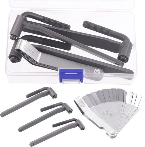 Tanstic 4Pcs Valve Adjusting Tool Kit, Motorcycle Scooter Valve Tool, Engine Valve Screw Repair Wrench, Valve Tappet Adjusting Square Hexagonal Hole Tool with Straight Offset Feeler Gauge Set in Kuwait