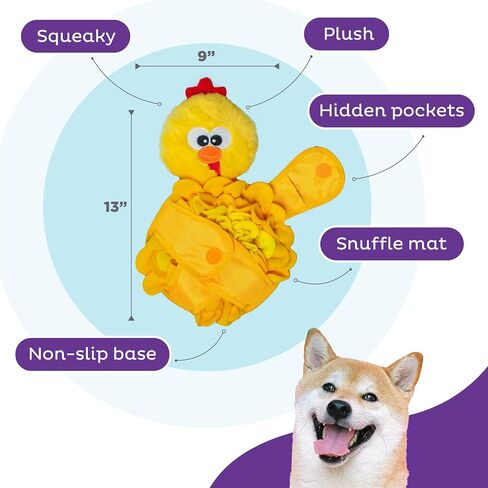 لغز الكلب من Outward Hound Nina Ottosson Stuff N' Snuffle Plush Snuffle Ball، فيل، أزرق in Saudi Arabia