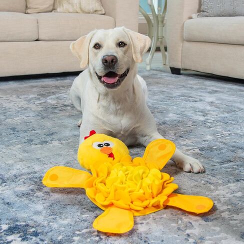 لغز الكلب من Outward Hound Nina Ottosson Stuff N' Snuffle Plush Snuffle Ball، فيل، أزرق in Saudi Arabia