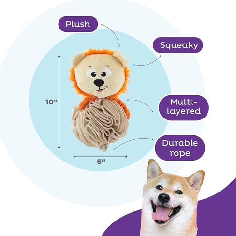لغز الكلب من Outward Hound Nina Ottosson Stuff N' Snuffle Plush Snuffle Ball، فيل، أزرق in Saudi Arabia