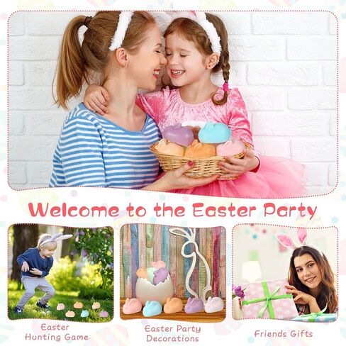 8 Pcs Easter Soap Easter Bunny Glycerin Soap Handmade Natural 3D Sculptured Luxurious Rabbit Bath Soaps Bar Decorative Easter Basket Gift for Women Men Kids, 8 Colors in Saudi Arabia