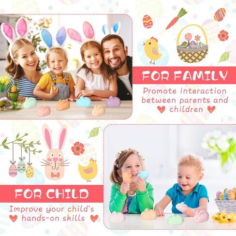8 Pcs Easter Soap Easter Bunny Glycerin Soap Handmade Natural 3D Sculptured Luxurious Rabbit Bath Soaps Bar Decorative Easter Basket Gift for Women Men Kids, 8 Colors in Saudi Arabia
