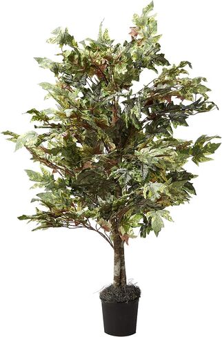 Vickerman 4' Artificial Frosted Maple Bush, Gray Plastic Container. in Saudi Arabia
