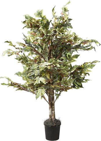Vickerman 4' Artificial Frosted Maple Bush, Gray Plastic Container. in Saudi Arabia