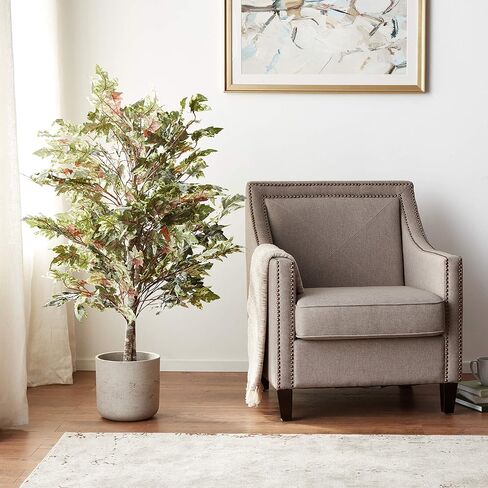 Vickerman 4' Artificial Frosted Maple Bush, Gray Plastic Container. in Saudi Arabia