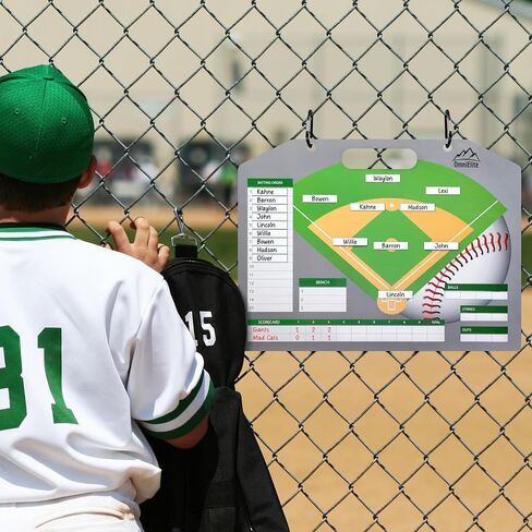 Baseball Lineup Board for Dugout | Magnetic Baseball Lineup Board | Softball Lineup Board for Dugout | Dugout Organizer includes 40 Magnets & Water-Resistant Carrying Bag for Storage and Transport in Saudi Arabia