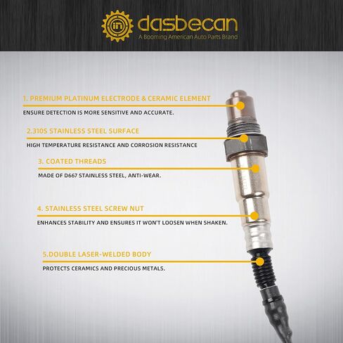 Dasbecan O2 Oxygen Sensor Compatible with Cadillac ATS CTS SRX XTS 2005-2014 Chevrolet Traverse Camaro Equinox Buick Enclave GMC Acadia Suzuki XL-7 2.8L 3.6L 4.6L Downstream Upstream 250-24773 in Saudi Arabia