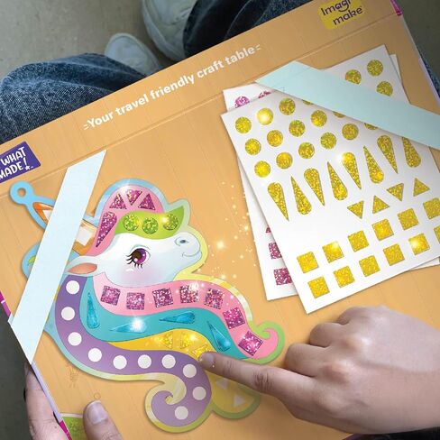 Imagimake Mirror Mosaic Princess & Unicorn Kids Art Set | DIY Craft Kit | Foil Stickers for Kids | Birthday Gift for Girls and Boys Ages 3,4,5,6,7,8 | Easter Gifts for Kids | Easter Toys in Kuwait