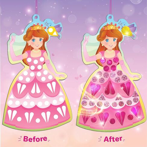 Imagimake Mirror Mosaic Princess & Unicorn Kids Art Set | DIY Craft Kit | Foil Stickers for Kids | Birthday Gift for Girls and Boys Ages 3,4,5,6,7,8 | Easter Gifts for Kids | Easter Toys in Kuwait