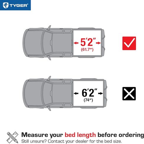 Tyger Auto T1 Soft Roll Up Truck Bed Tonneau Cover Compatible with 2004-2012 Chevy Colorado / GMC Canyon; 2006-2008 Isuzu I350 | Fleetside 5'1" Bed (61") | TG-BC1C9001 , Black in Saudi Arabia