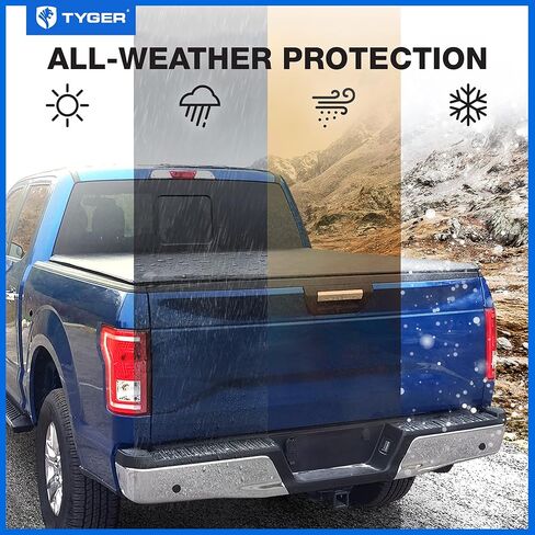 Tyger Auto T1 Soft Roll Up Truck Bed Tonneau Cover Compatible with 2004-2012 Chevy Colorado / GMC Canyon; 2006-2008 Isuzu I350 | Fleetside 5'1" Bed (61") | TG-BC1C9001 , Black in Saudi Arabia