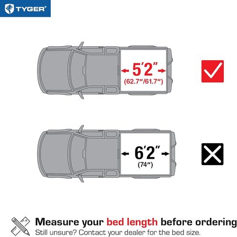 Tyger Auto T1 Soft Roll Up Truck Bed Tonneau Cover Compatible with 2004-2012 Chevy Colorado / GMC Canyon; 2006-2008 Isuzu I350 | Fleetside 5'1" Bed (61") | TG-BC1C9001 , Black in Saudi Arabia