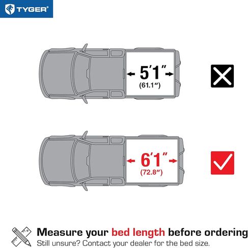 Tyger Auto T1 Soft Roll Up Truck Bed Tonneau Cover Compatible with 2004-2012 Chevy Colorado / GMC Canyon; 2006-2008 Isuzu I350 | Fleetside 5'1" Bed (61") | TG-BC1C9001 , Black in Saudi Arabia