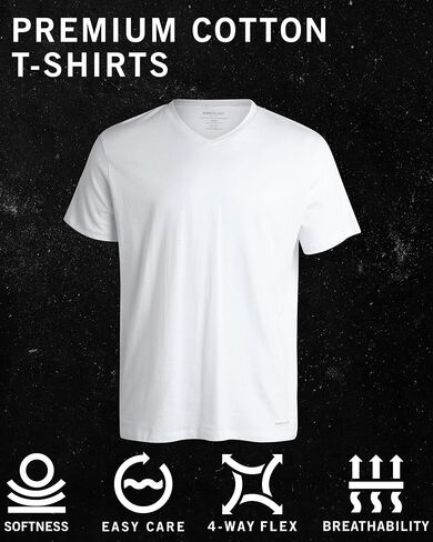 Kenneth Cole Men's Undershirt - 100% Cotton Short Sleeve T-Shirt - 3 Pack Plain White T-Shirt for Men, Crewneck/V-Neck (S-XL) in Saudi Arabia