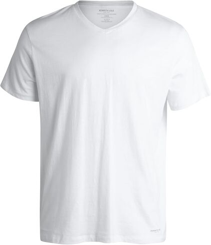 Kenneth Cole Men's Undershirt - 100% Cotton Short Sleeve T-Shirt - 3 Pack Plain White T-Shirt for Men, Crewneck/V-Neck (S-XL) in Saudi Arabia