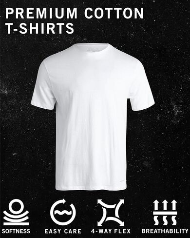 Kenneth Cole Men's Undershirt - 100% Cotton Short Sleeve T-Shirt - 3 Pack Plain White T-Shirt for Men, Crewneck/V-Neck (S-XL) in Saudi Arabia