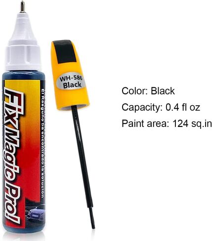 طلاء أسود لإصلاح خدوش السيارات، مزيل خدوش طلاء السيارات سريع وسهل، قلم طلاء السيارة ثنائي في واحد للمركبات، 0.4oz in Kuwait