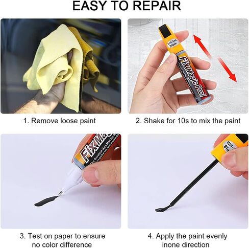 طلاء أسود لإصلاح خدوش السيارات، مزيل خدوش طلاء السيارات سريع وسهل، قلم طلاء السيارة ثنائي في واحد للمركبات، 0.4oz in Kuwait