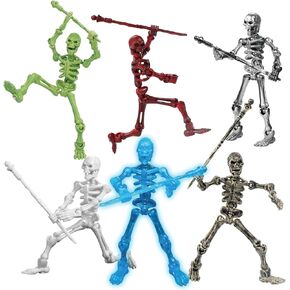 6 Pack T13 Action Figures Set, Titan 13 Skeleton Action Figure, Dummy 13 with Multi-Jointed Movable Limbs, Halloween Miniatures 3D Printed Poseable Skeleton Decor in Saudi Arabia