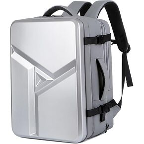 Hard Shell Laptop Backpack, Expandable Business Travel 17 Inch Waterproof Anti Theft Computer Bag with USB Port & Wet Pocket (Silver) in Saudi Arabia