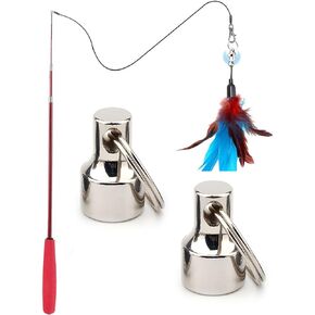 2PCS Magnetic Connector for Cat Wand – Universal Feather Toy Adapter, Upgrade Regular Teasers to Magnetic Style (Accessory Only, Wand & Feathers Not Included) – Silver in Saudi Arabia
