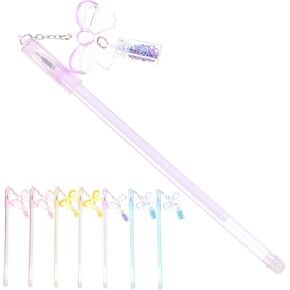 8pcs Sequin Pendant Multicolored Pens Erasable Black Writing Pens for School Stationery Random Color in Kuwait