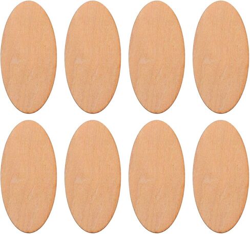 40pcs Unfinished Wood Cutouts Oval Wood Shapes Pieces Wood Discs Slices for DIY Craft Wedding Christmas Hanging Ornaments Tag in Saudi Arabia