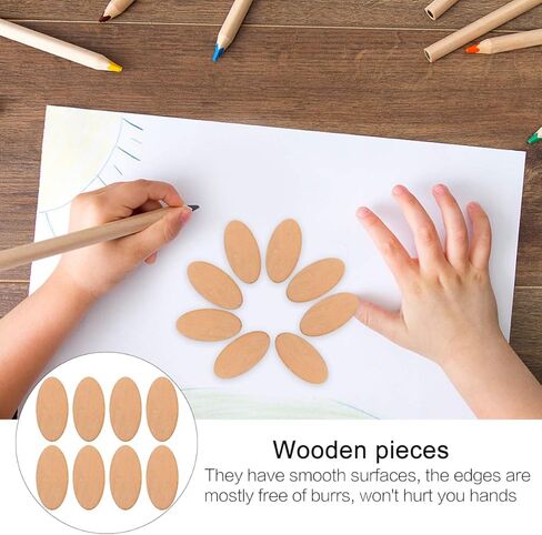 40pcs Unfinished Wood Cutouts Oval Wood Shapes Pieces Wood Discs Slices for DIY Craft Wedding Christmas Hanging Ornaments Tag in Saudi Arabia