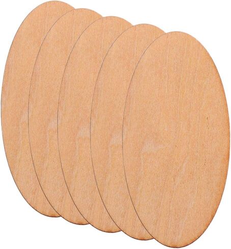 40pcs Unfinished Wood Cutouts Oval Wood Shapes Pieces Wood Discs Slices for DIY Craft Wedding Christmas Hanging Ornaments Tag in Saudi Arabia