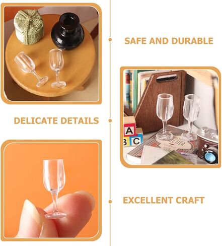 Doll House Goblet 20pcs Miniature Goblet Model, Dollhouse Wine Glasses, Miniatures Glasses, Miniature Wine Glasses, Glasses Drinking Cups Model for Dollhouse Decoration DIY Craft in Saudi Arabia