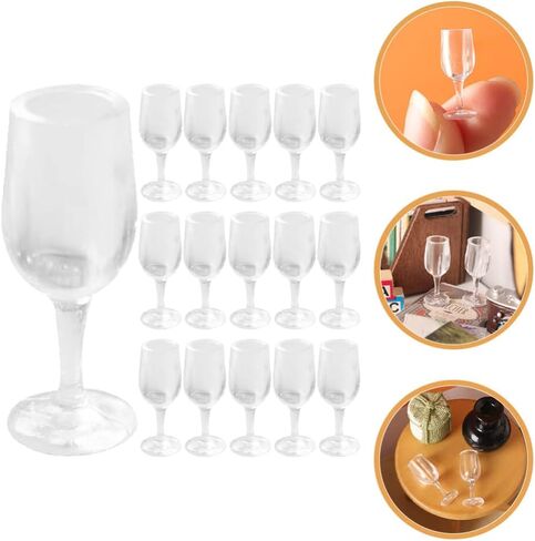Doll House Goblet 20pcs Miniature Goblet Model, Dollhouse Wine Glasses, Miniatures Glasses, Miniature Wine Glasses, Glasses Drinking Cups Model for Dollhouse Decoration DIY Craft in Saudi Arabia