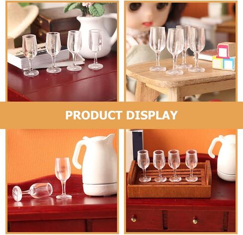 Doll House Goblet 20pcs Miniature Goblet Model, Dollhouse Wine Glasses, Miniatures Glasses, Miniature Wine Glasses, Glasses Drinking Cups Model for Dollhouse Decoration DIY Craft in Saudi Arabia