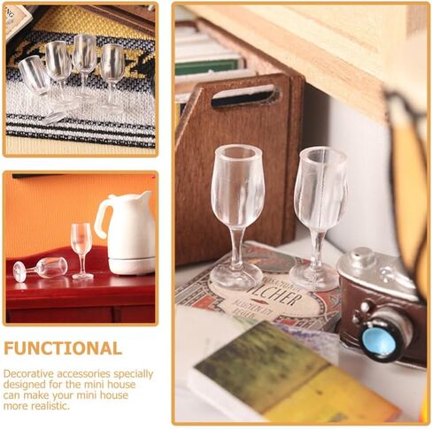 Doll House Goblet 20pcs Miniature Goblet Model, Dollhouse Wine Glasses, Miniatures Glasses, Miniature Wine Glasses, Glasses Drinking Cups Model for Dollhouse Decoration DIY Craft in Saudi Arabia