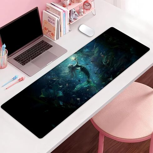 Elk and Mountain Extra Gaming Gaming Mouse Pad ، Desk Mat ، قاعدة مطاطية غير قابلة للانزلاق ، موسيباد للمدرسة ، العمل ، هدايا ديكور الإكسسوارات المنزلية 31.5 "× 11.8" in Kuwait
