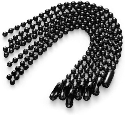 Viujuh 150 PCS 100mm 4 "سلسلة حبة مع مشبك موصل الكرة - 2.4 ملم حلقات مفاتيح سلسلة الكلب المعدنية نيكل الكلب (أسود) in Kuwait