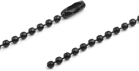 Viujuh 150 PCS 100mm 4 "سلسلة حبة مع مشبك موصل الكرة - 2.4 ملم حلقات مفاتيح سلسلة الكلب المعدنية نيكل الكلب (أسود) in Kuwait