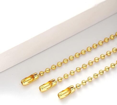 Viujuh 150 PCS 100mm 4 "سلسلة حبة مع مشبك موصل الكرة - 2.4 ملم حلقات مفاتيح سلسلة الكلب المعدنية نيكل الكلب (أسود) in Kuwait