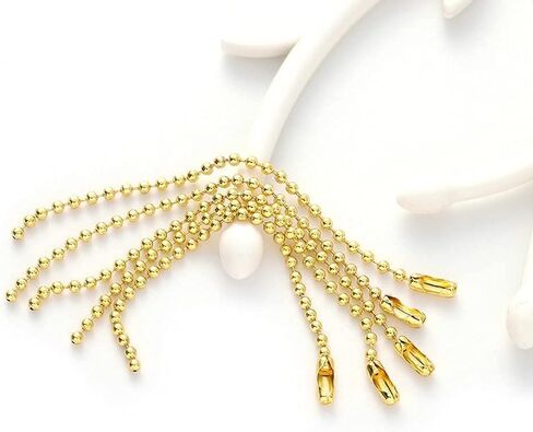 Viujuh 150 PCS 100mm 4 "سلسلة حبة مع مشبك موصل الكرة - 2.4 ملم حلقات مفاتيح سلسلة الكلب المعدنية نيكل الكلب (أسود) in Kuwait