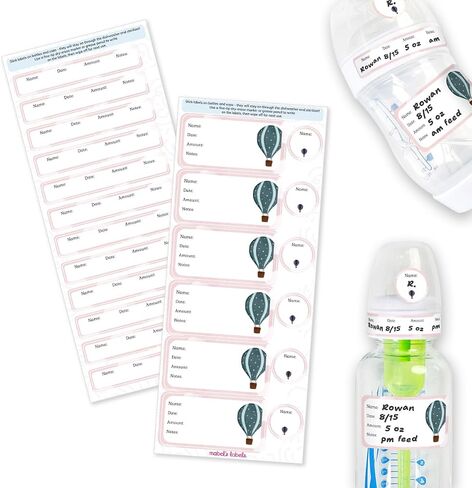 ملصقات Mabel’s Labels Baby Bottion-24 ملصقات قابلة للتخصيص للكتابة والكتابة للرعاية النهارية ، وتخزين الحليب والزجاجات-قابلة لإعادة الاستخدام ، غسالة الصحون ، معقم وميكروويف آمن in Saudi Arabia