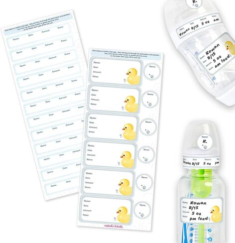 Mabel’s Labels Baby Bottle Labels – 24 Customizable Write-and-Wipe Name Labels for Daycare, Milk Storage & Bottles – Reusable, Dishwasher, Sterilizer & Microwave Safe in Saudi Arabia