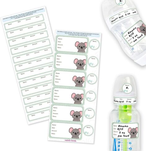 Mabel’s Labels Baby Bottle Labels – 24 Customizable Write-and-Wipe Name Labels for Daycare, Milk Storage & Bottles – Reusable, Dishwasher, Sterilizer & Microwave Safe in Saudi Arabia