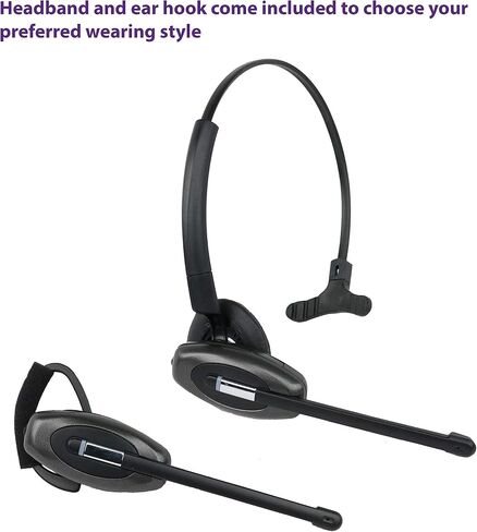 Discover D904 Convertible DECT Wireless Office Headset System with Unlimited Talk Time for Professionals- Works with PC/Mac and Desk Phone- 3 Year Warranty (Renewed) in Saudi Arabia