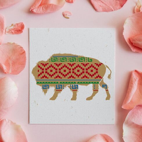 FINGERINSPIRE Layered Buffalo Stencils Template 11.8x11.8inch Plastic Aztec Buffalo Drawing Painting Stencils Aztec Borders Pattern Stencils for Painting on Wood, Floor, Wall and Tile in Saudi Arabia