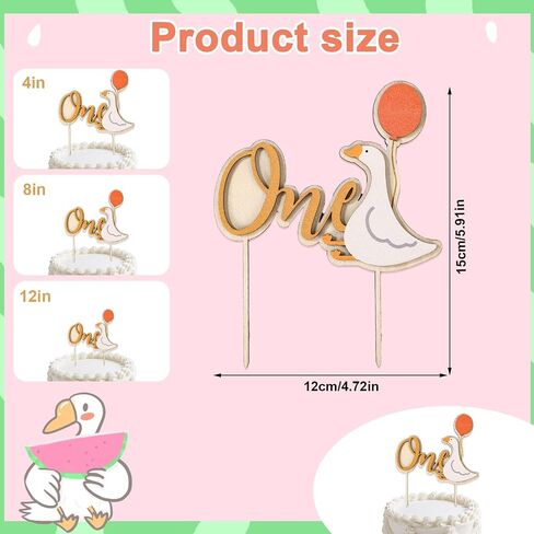 One Silly Goose Birthday Cake Topper, Cute White Goose Theme First Cupcake Topper Funny 1st Birthday Decorations Gosling Party Decor for Boy Girl Celebration in Saudi Arabia