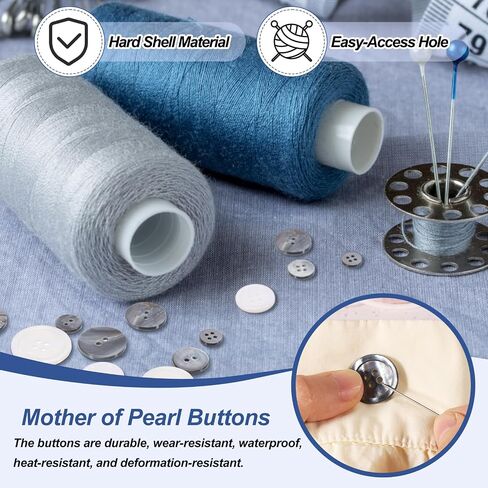 PATIKIL 30 Pcs 12.5mm Mother of Pearl Buttons, 2 Holes MOP Natural Pearl Shell Buttons for Sewing Clothes Coat Suits Shirt DIY Craft Decoration, Gray in Saudi Arabia