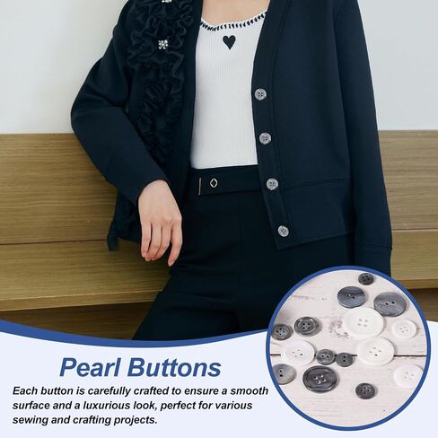 PATIKIL 30 Pcs 12.5mm Mother of Pearl Buttons, 2 Holes MOP Natural Pearl Shell Buttons for Sewing Clothes Coat Suits Shirt DIY Craft Decoration, Gray in Saudi Arabia